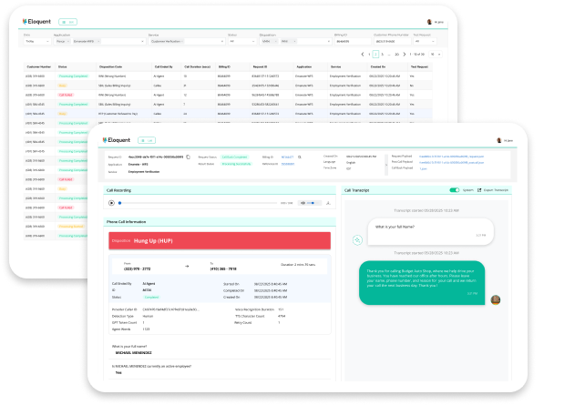 Eloquent AI platform screenshot